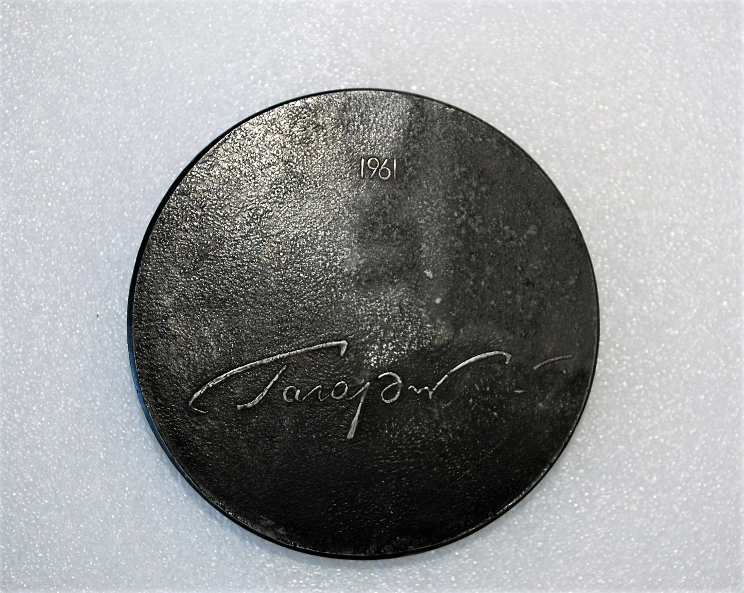 Yuri Gagarin Zwaar metalen plaque 1961 met handtekening
