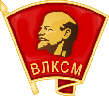 Stropdas klip van de communistische jongerenorganisatie. Hand gemaakt Straaljager