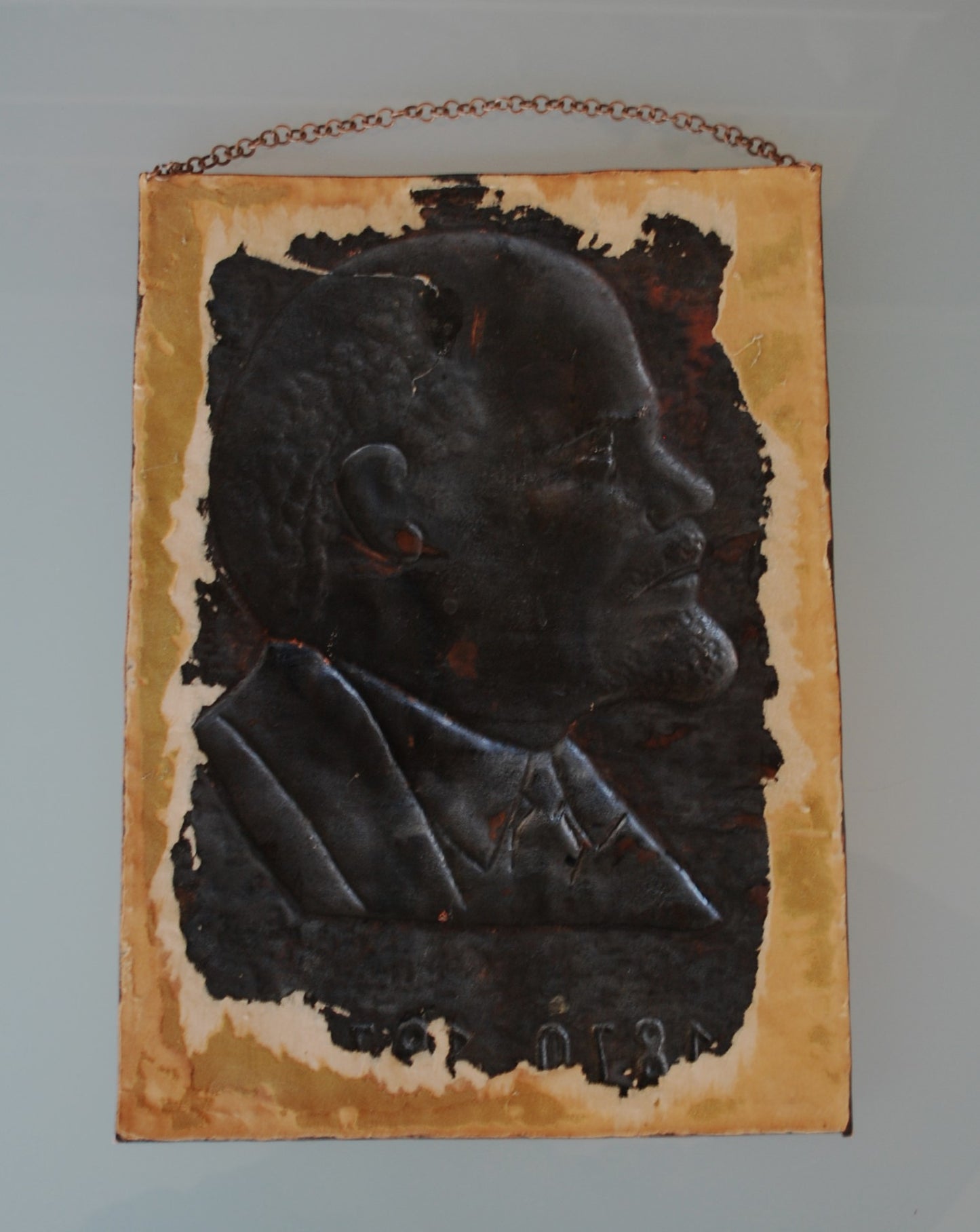 Lenin 100 jaar koper wandbord