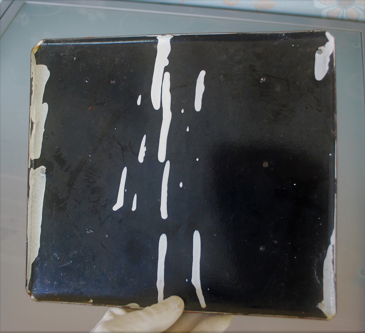 Wandplaat Emaillen CCCP Voorbeeldige woning.