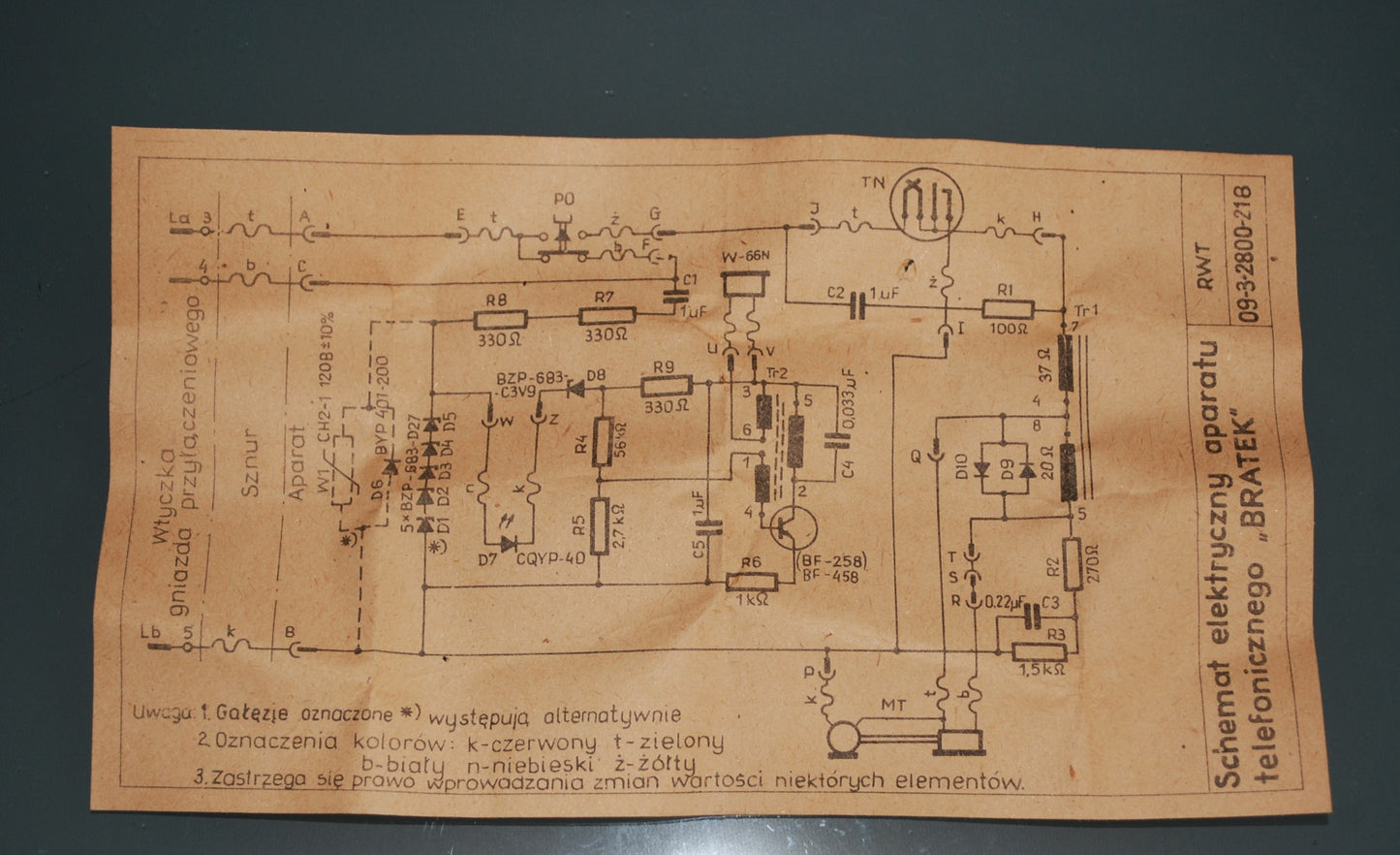 Preorder Telefoon Bratek A-271 uit de PRL Pools Volksrepubliek