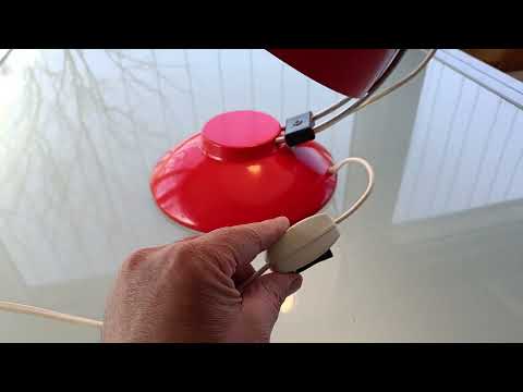 Retro Lamp Red White Cubist shape