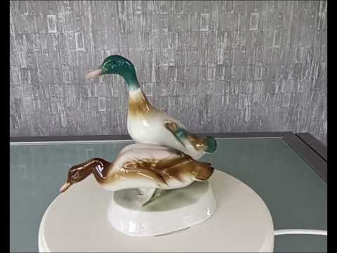Wilde eenden paar. Zsolnay porselein fabriek 1960's *