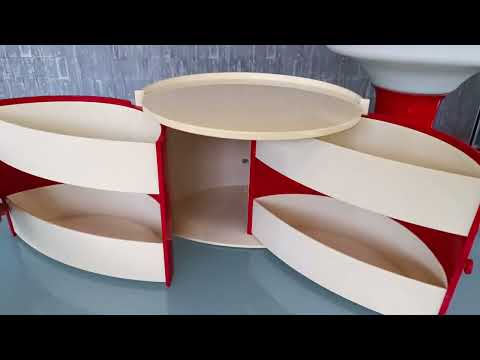 Make-up tafel opbergdoos pop art vintage 1970's *