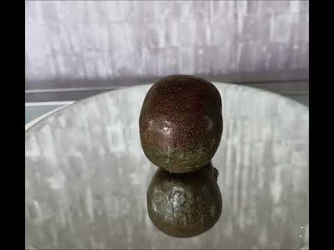 Oude schedel gemaakt van koper met prachtig patina *