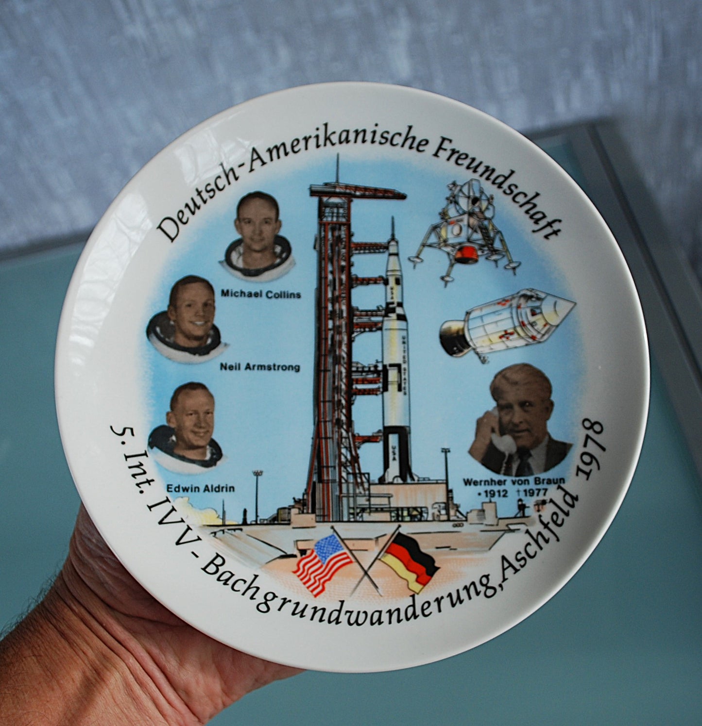 Space German American Friendship Porcelain 1978 Apollo Mission *