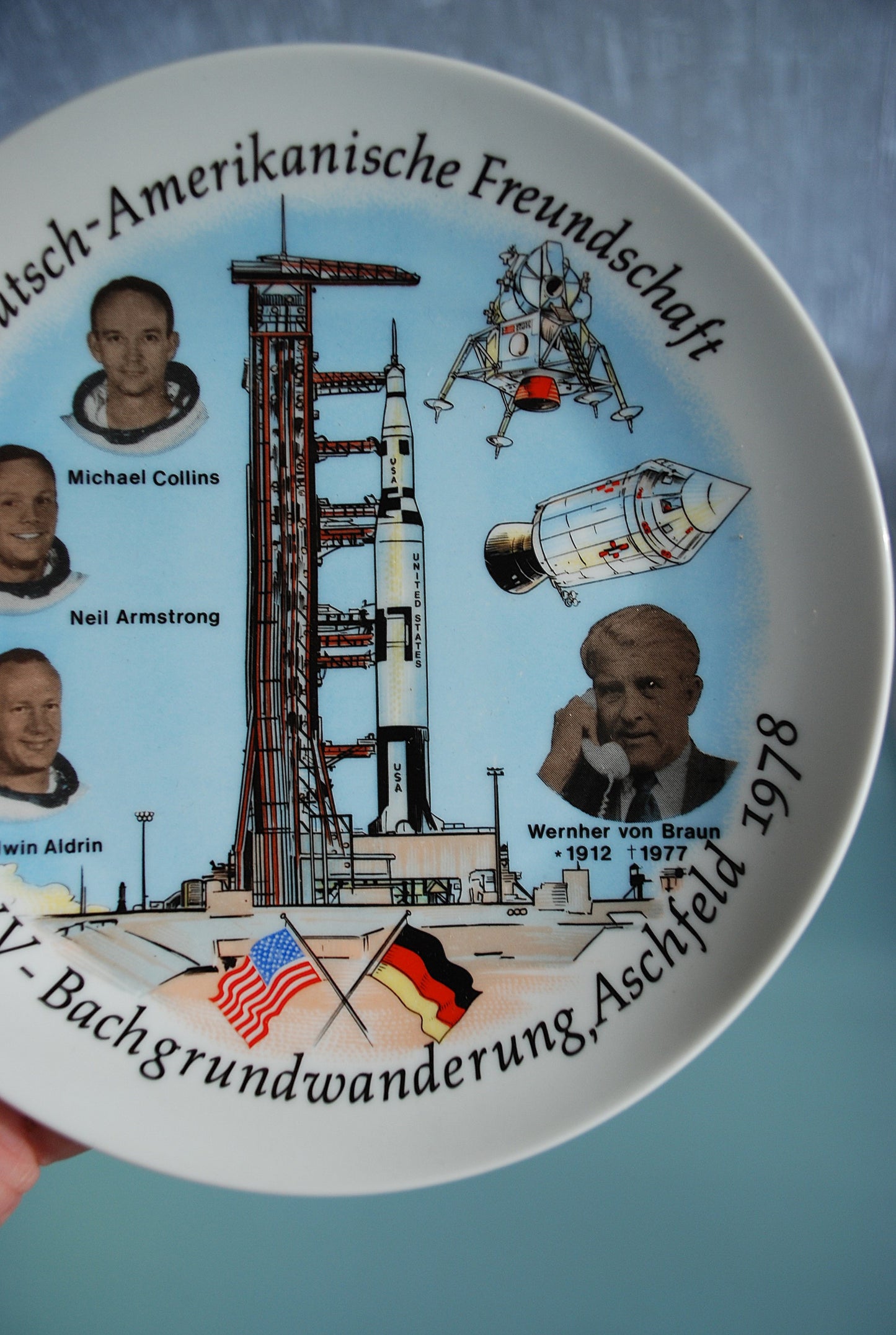 Space German American Friendship Porcelain 1978 Apollo Mission *