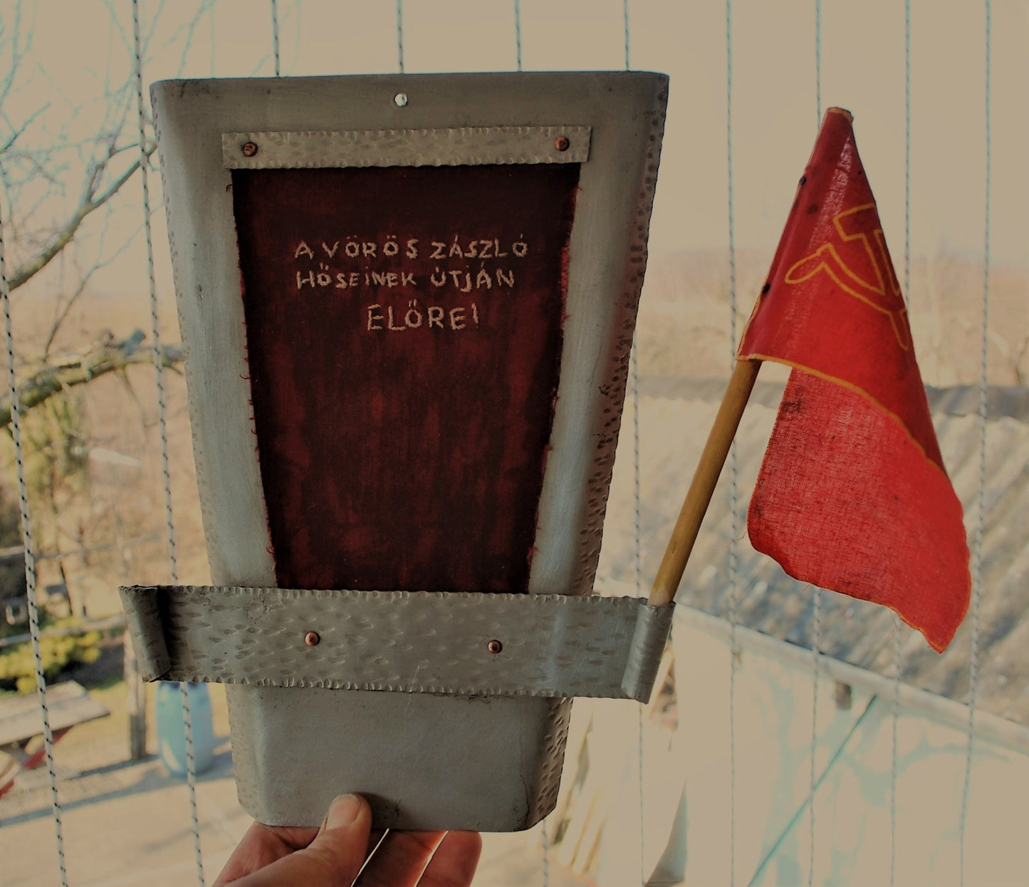 Wall Flag Holder "Long Live the Heroes of the Red Flag"