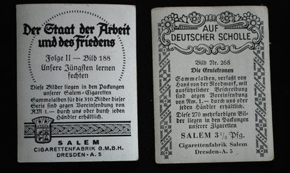 WW1 WO1 Originele Duitse sigarettenkaartjes uit 1937 Set 3