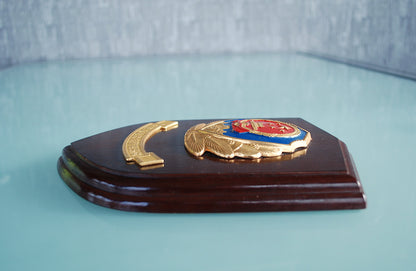 Schild Chinese Volksgewapende Politiemacht. Houten schild met metalen delen  *
