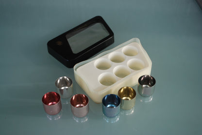 Preorder Vodka aluminium glazen in origineel doos