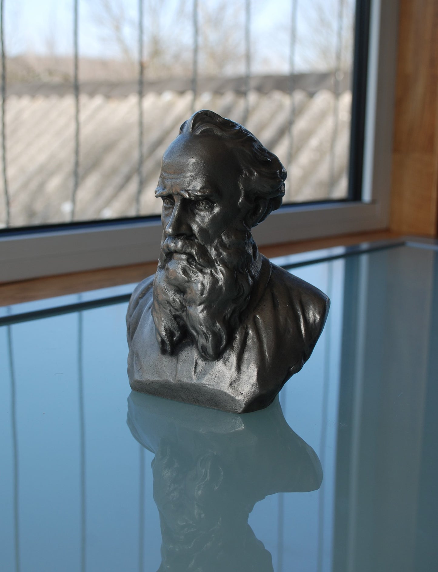 Buste van Leo Tolstoi, Russische schrijver. *