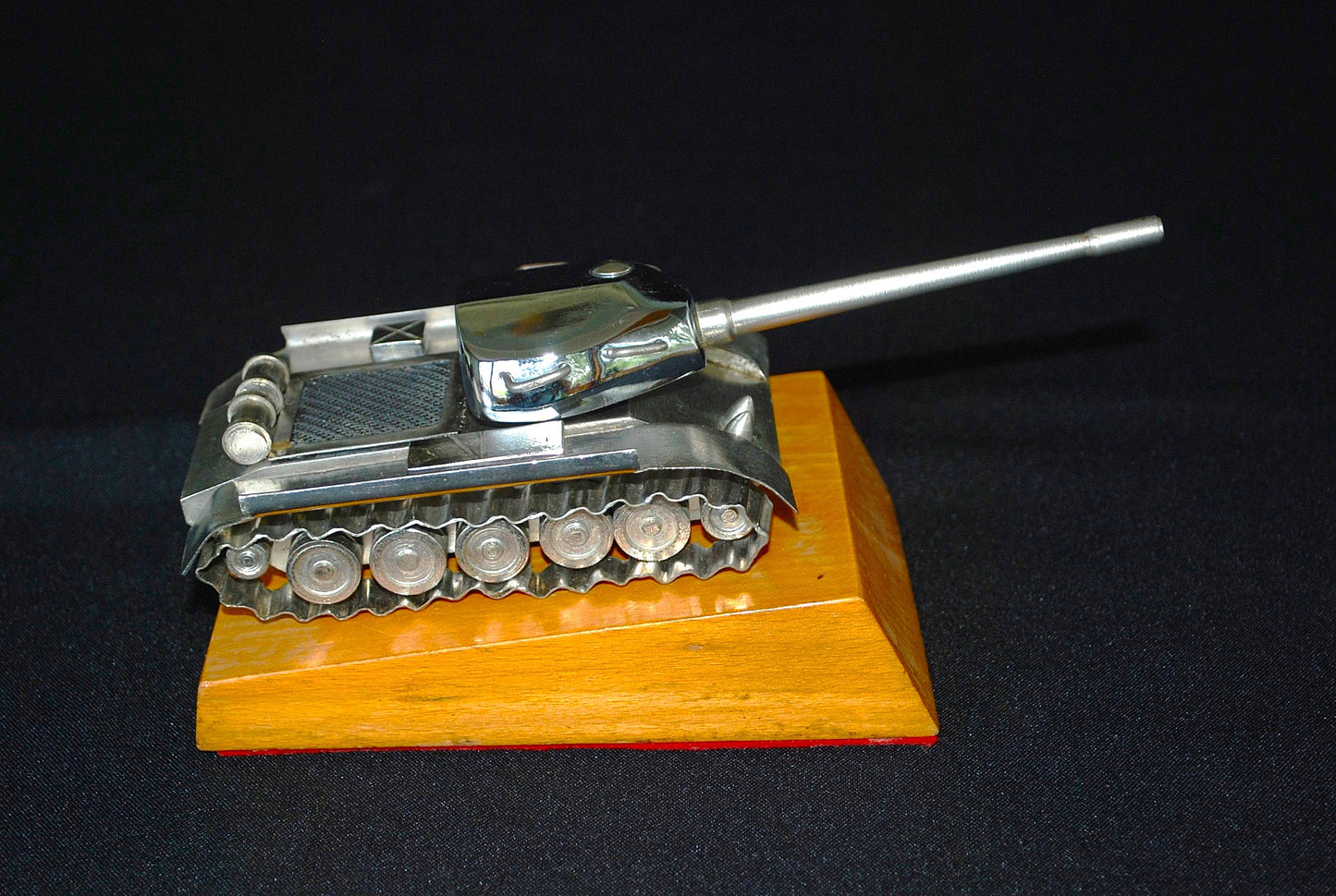 Tank T-54 Chrome-plated on pedestal