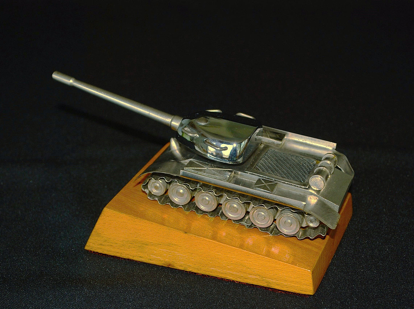 Tank T-54 Chrome-plated on pedestal