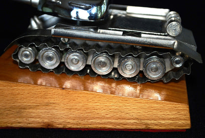 Tank T-54 Chrome-plated on pedestal