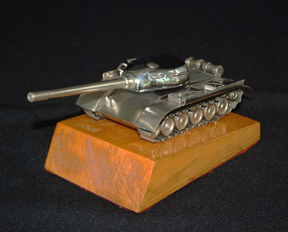 Tank T-54 Chrome-plated on pedestal