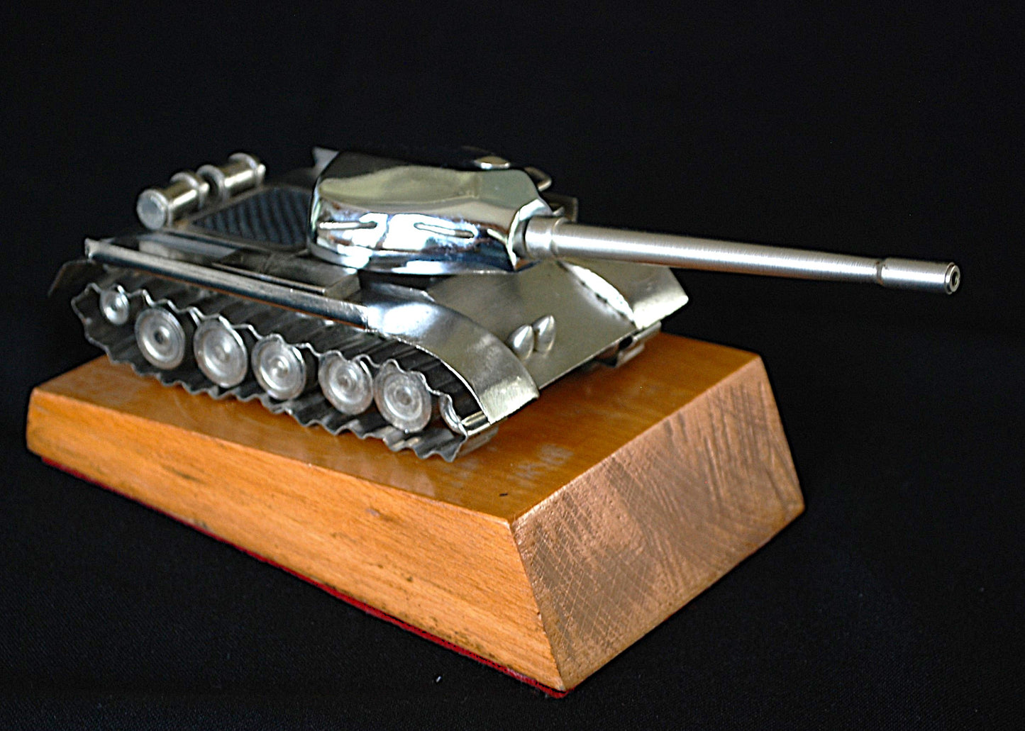 Tank T-54 Chrome-plated on pedestal