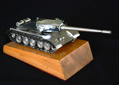 Tank T-54 Chrome-plated on pedestal