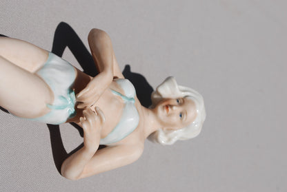 Girl in bikini porcelain factory Unterweissbach Artist Karl Steiner