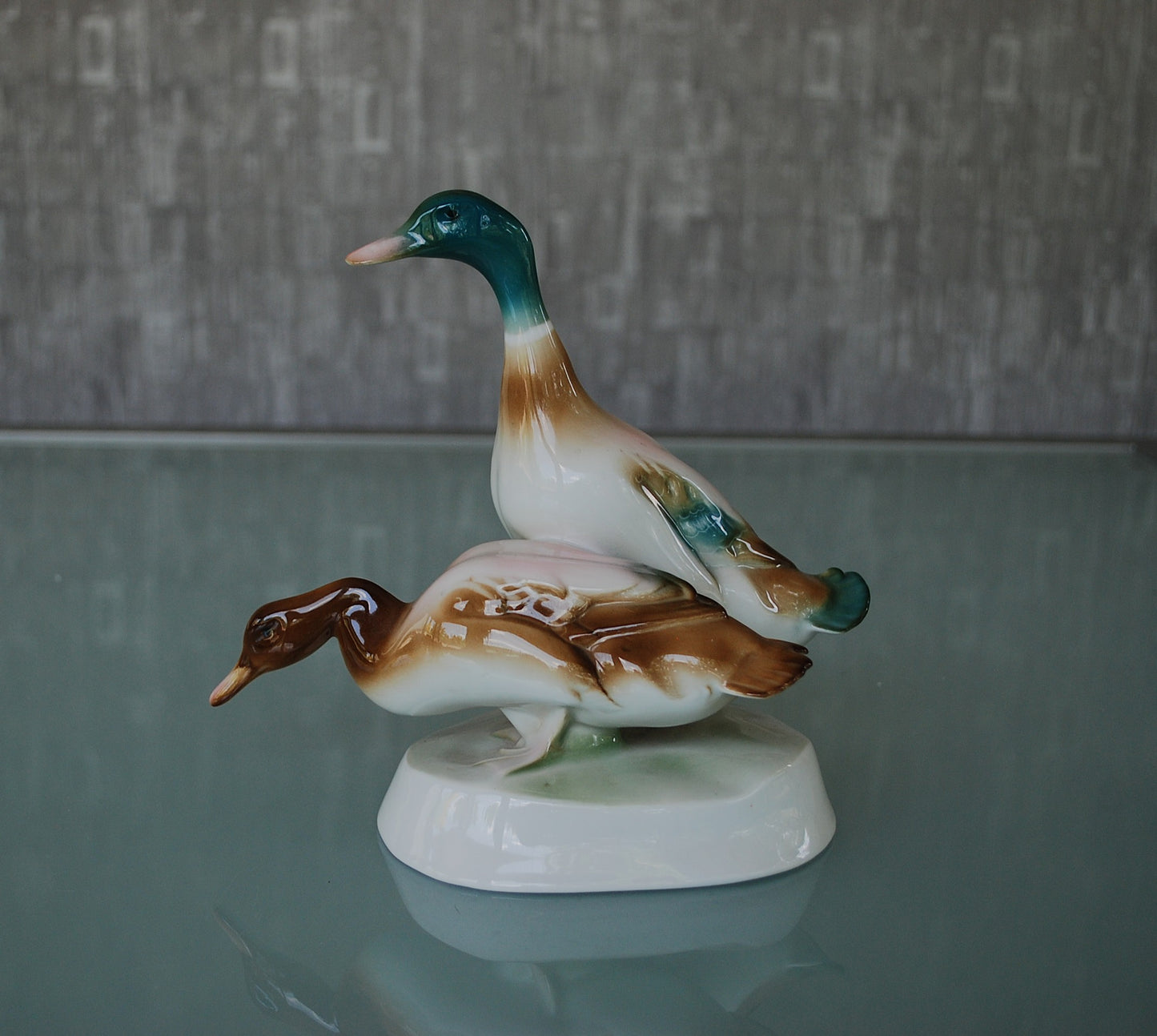 Wild duck pair. Zsolnay porcelain factory 1960s