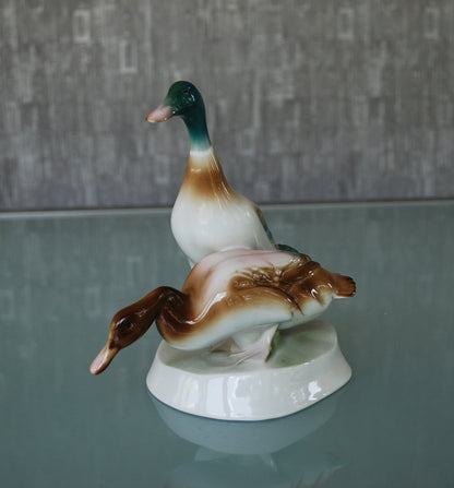 Wild duck pair. Zsolnay porcelain factory 1960s