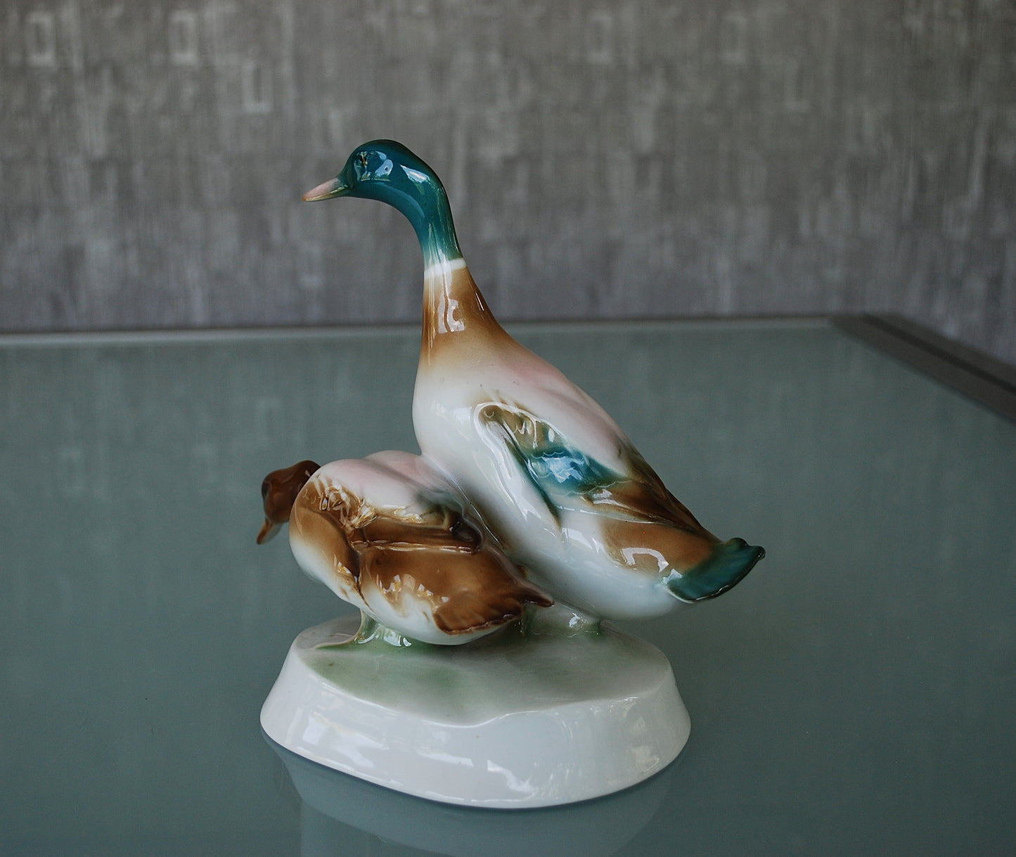 Wild duck pair. Zsolnay porcelain factory 1960s