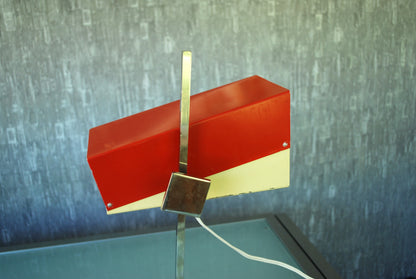 Retro Lamp Rood Wit Kubistisch vorm *