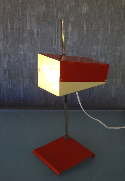 Retro Lamp Rood Wit Kubistisch vorm *