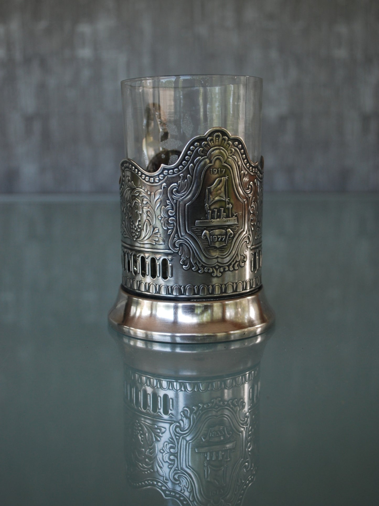 Theeglas houder "Aurora" verzilverd (Melchior)  1917 -1977 *