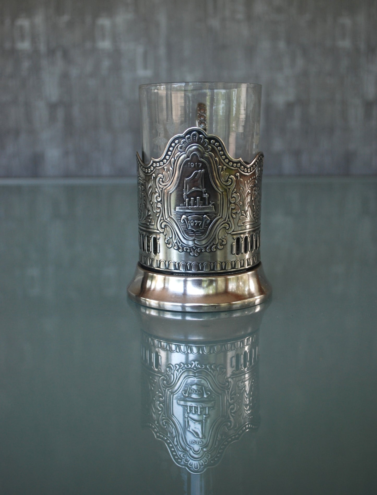 Theeglas houder "Aurora" verzilverd (Melchior)  1917 -1977 *