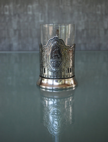 Theeglas houder "Aurora" verzilverd (Melchior)  1917 -1977 *