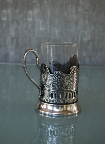 Theeglas houder "Aurora" verzilverd (Melchior)  1917 -1977 *