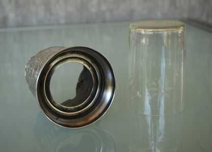 Theeglas houder "Aurora" verzilverd (Melchior)  1917 -1977 *