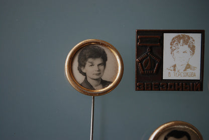 Collection of 3 Large pins Heroes of the Soviet
