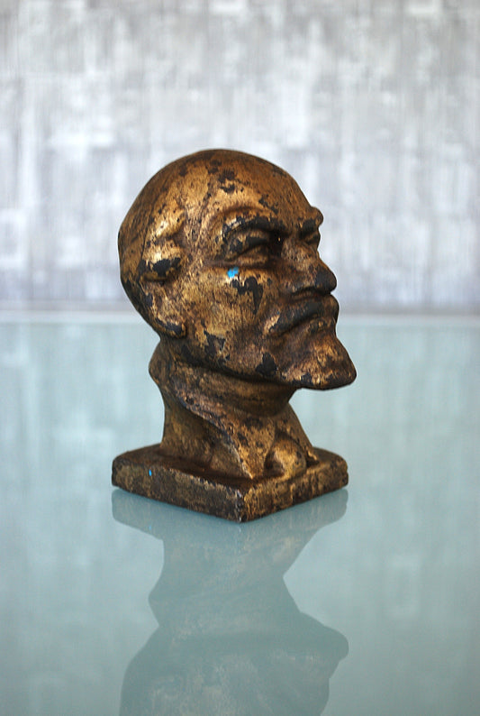 Lenin hoofd zwaar gietijzer erg oud *
