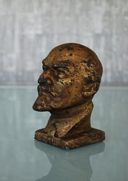 Lenin hoofd zwaar gietijzer erg oud *