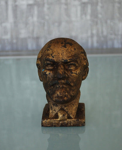 Lenin hoofd zwaar gietijzer erg oud *