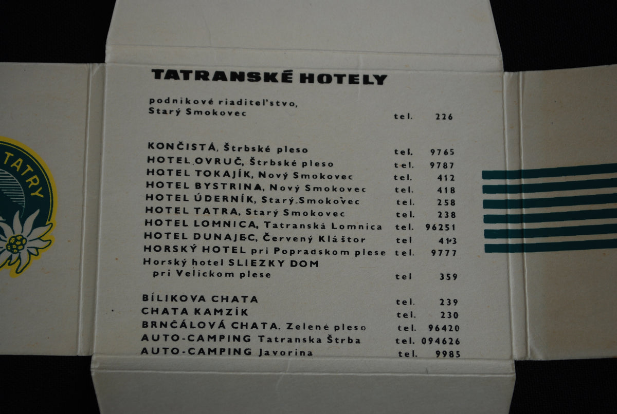 Bagage Decals 1960 hotels "Tatranské hotely vysoké tatry" Set van 15 in boekje *