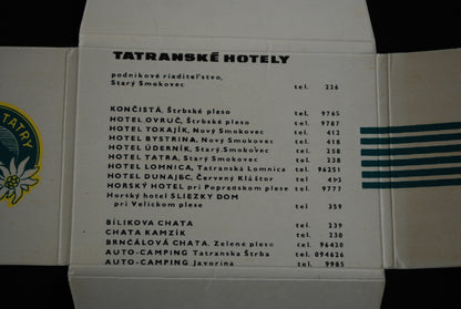 Bagage Decals 1960 hotels "Tatranské hotely vysoké tatry" Set van 15 in boekje *