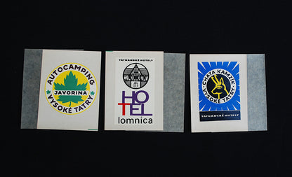 Bagage Decals 1960 hotels "Tatranské hotely vysoké tatry" Set van 15 in boekje *