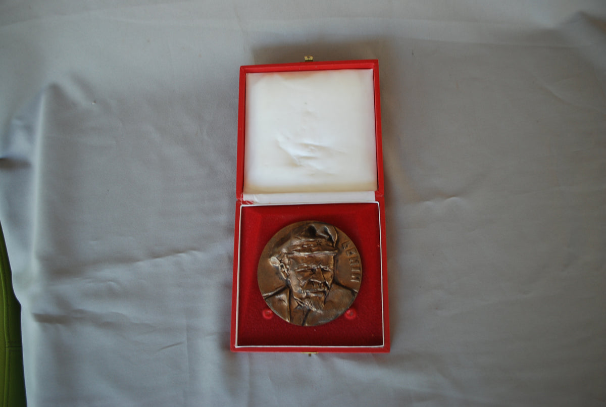 Lenin Buste / Hoofd - Groot Brons Plaque / Relief in doos