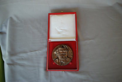 Lenin Buste / Hoofd - Groot Brons Plaque / Relief in doos