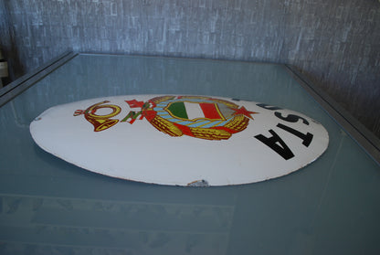Enamel Coat of Arms Wall Plate Socialist Hungary Post Office