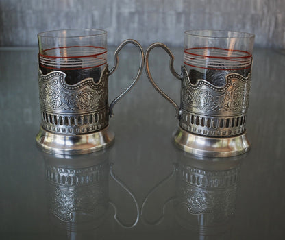 Theeglas houder "Aurora" verzilverd (Melchior)  1917 -1977