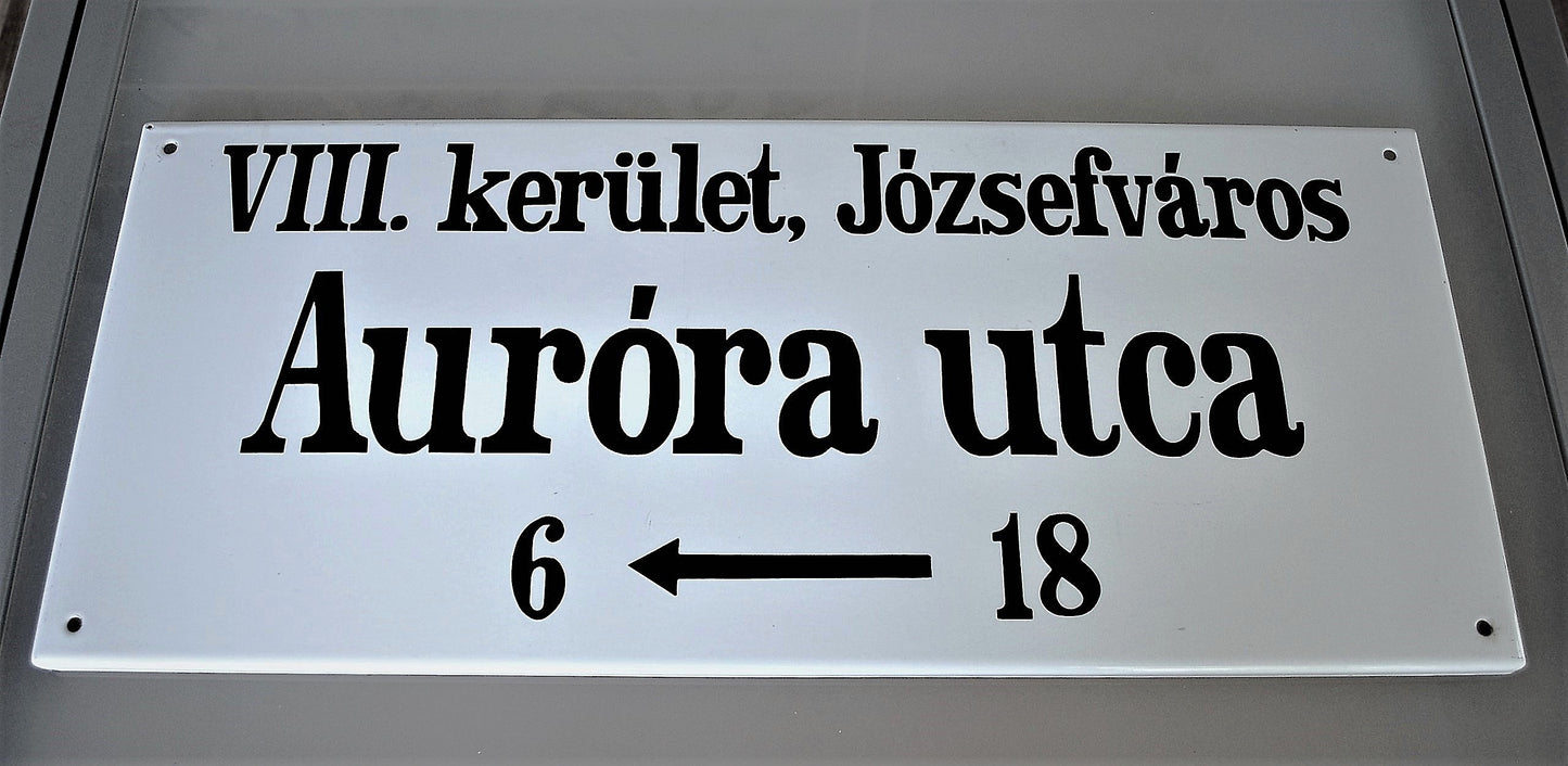 Oude emaillen Aurora straatnaam bord GROOT !