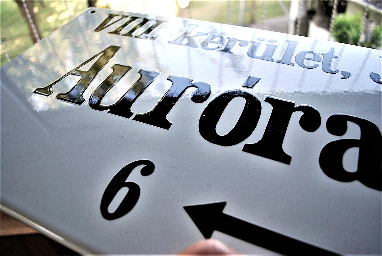 Oude emaillen Aurora straatnaam bord GROOT !