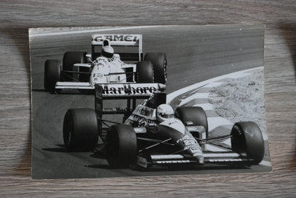 5 x Vintage F1 foto's Inclusief Origineel F1 penning uit 1986