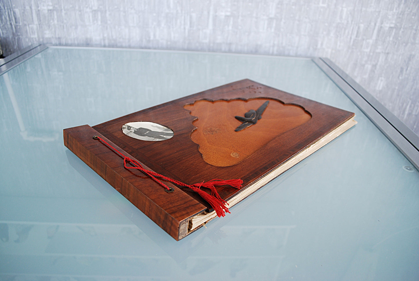 Piloot Fotoalbum hout Trench art Hand gemaakt