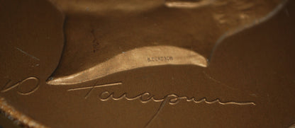 Yuri Gagarin metalen wandbord met handtekening Gagarin en kunstenaar