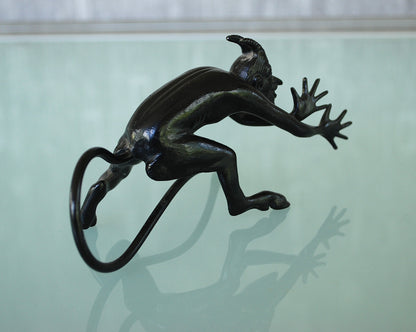 Devil pulls a long nose Kasli iron sculpture CCCP.